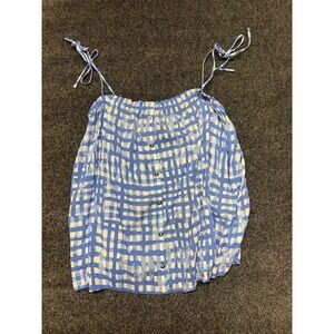 Lilly Pulitzer‎ Silvana Top Bennet Blue Feelin Beachy Size Medium Rayon #29689